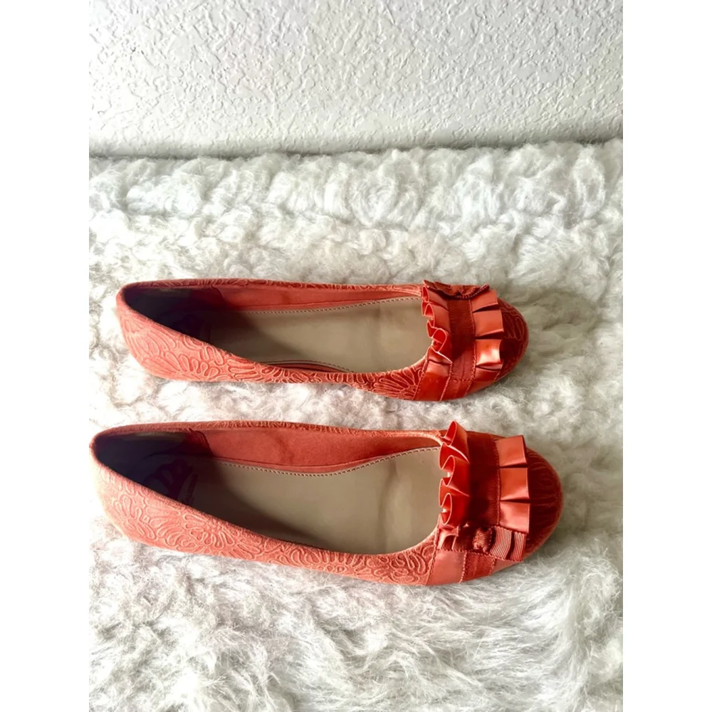 Fergalicious by Fergie Pink Fabric Slip On Ballet Shoes Women Size 8.5M
